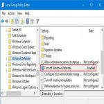 Windows Defender Turned off by Group Policy Error Solution