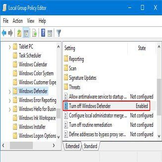 Windows Defender Turned off by Group Policy Error Solution